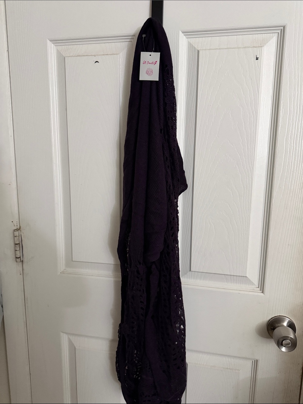 Lavishly Textured Dark Purple scarf- Unbranded